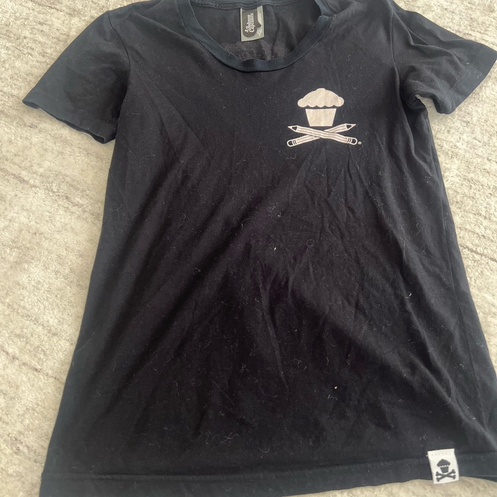 Johnny Cupcakes Black Tee with Cupcake Graphic